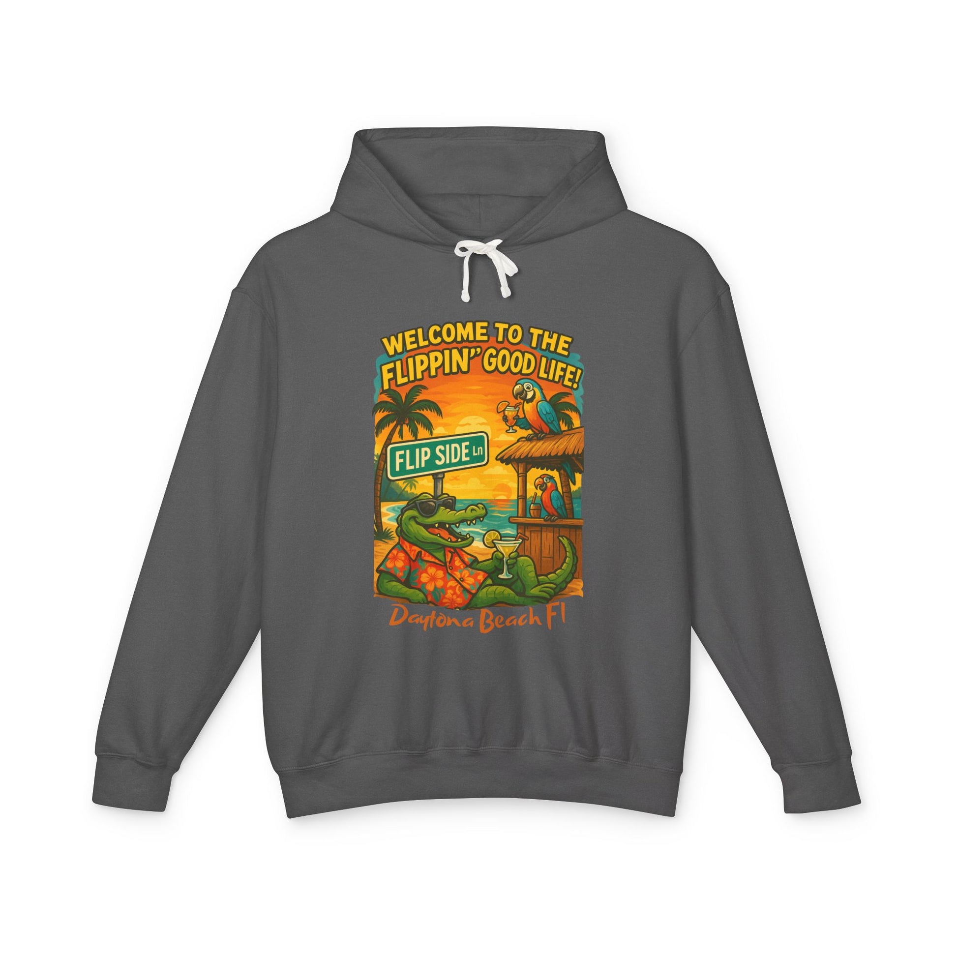 Flip Side Ln  Lightweight Comfort Colors Hoodie - Jimmy Buffet Style