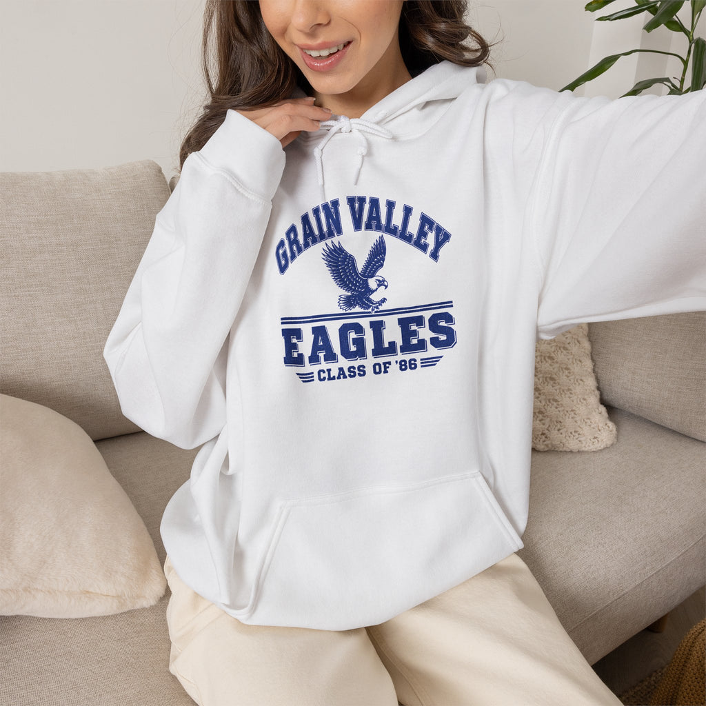 Grain Valley Eagles Hoodie – Class of ’87 Vintage School Spirit Pullover