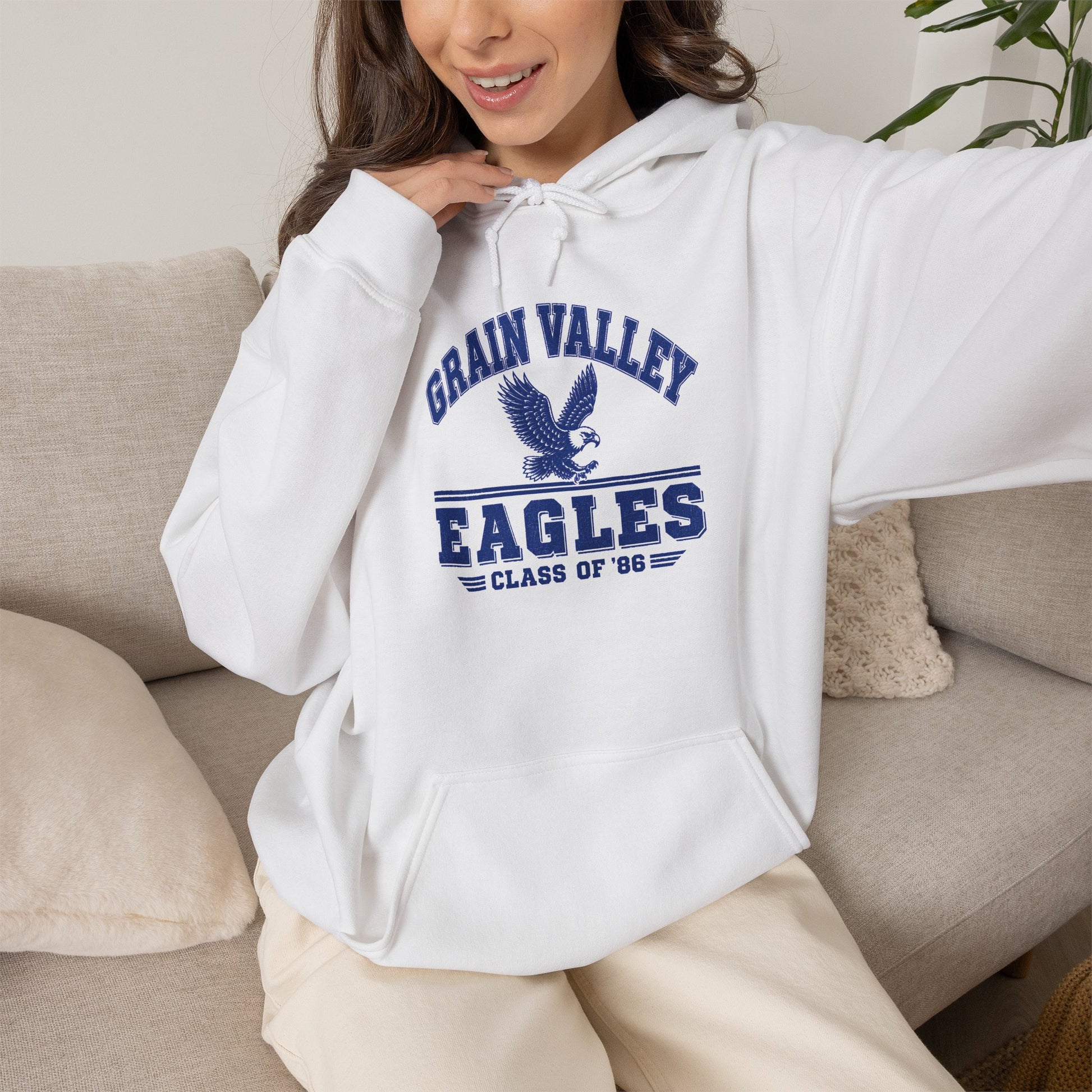 Grain Valley Eagles Hoodie – Class of ’87 Vintage School Spirit Pullover
