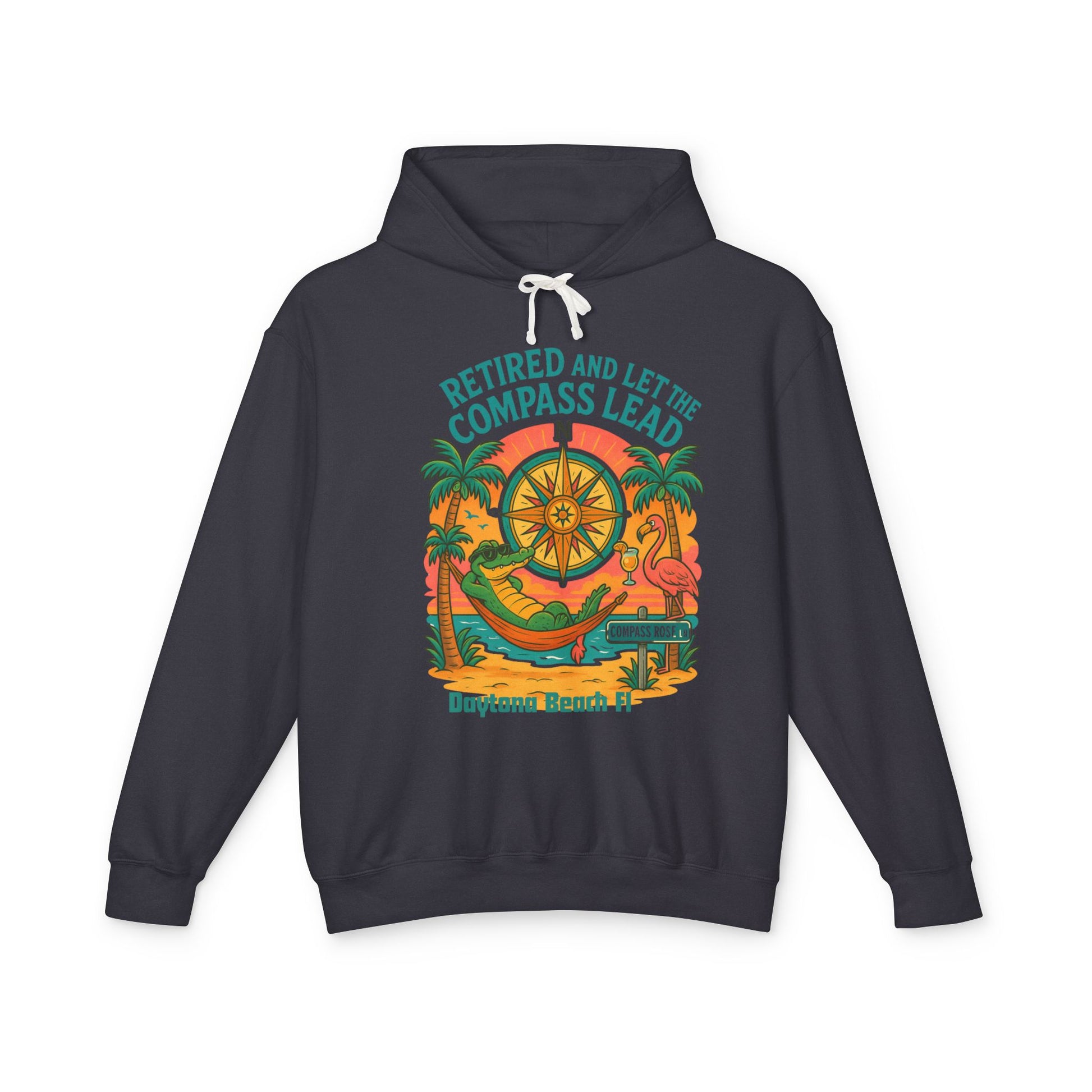 Compass Rose ln Lightweight Comfort Colors Hoodie - Jimmy Buffet Style