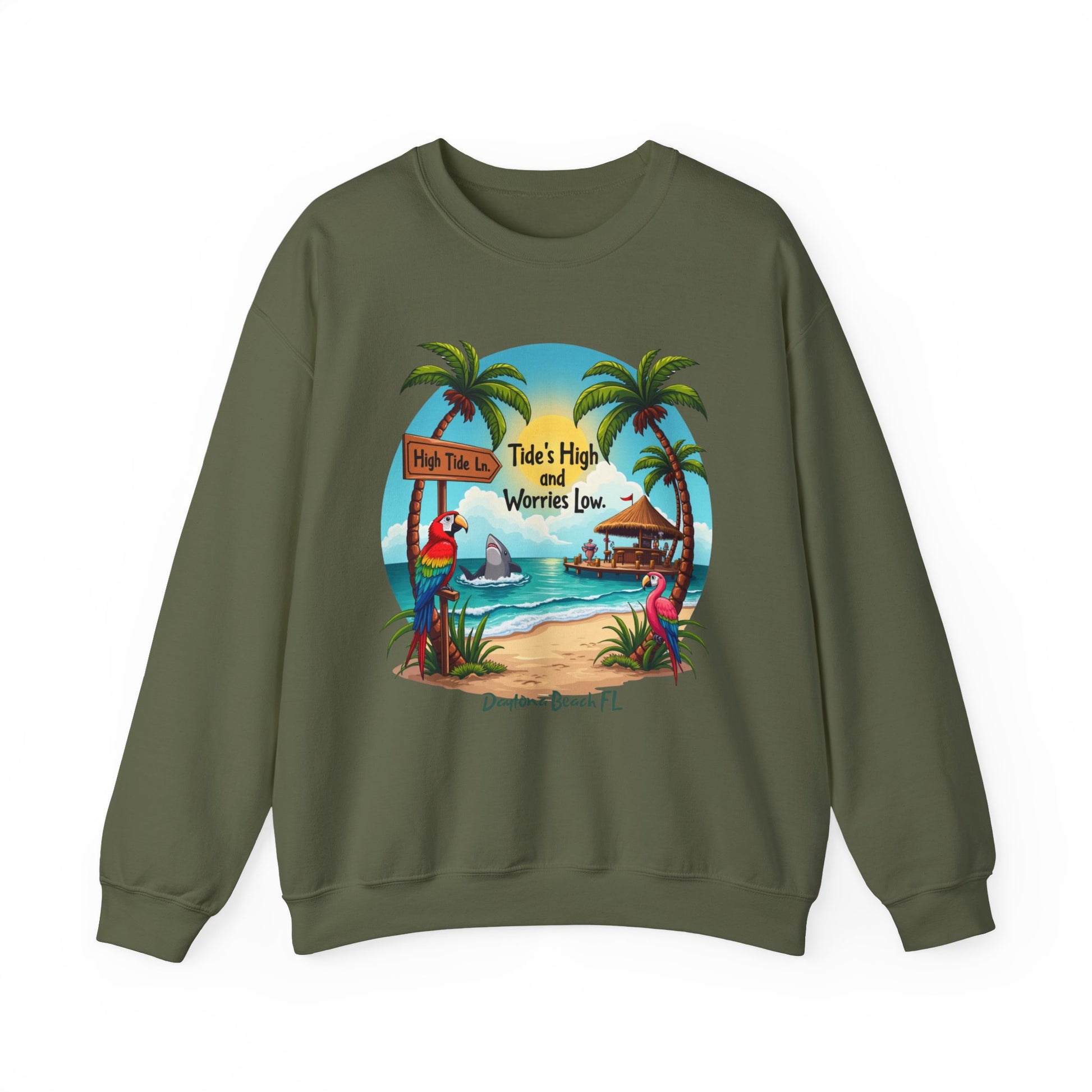 High tide Ln Crewneck Sweatshirt - Jimmy Buffet Style
