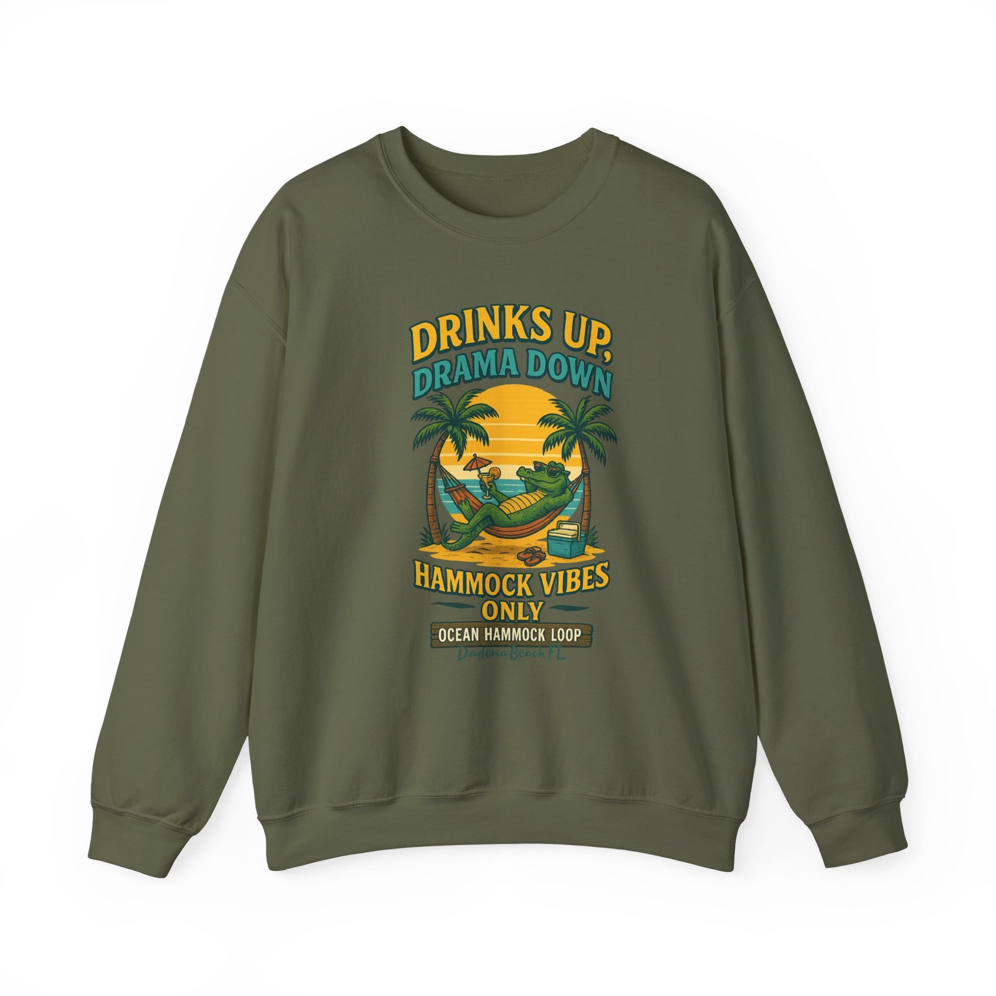 Ocean hammock Loop  Crewneck Sweatshirt - Jimmy Buffet Style