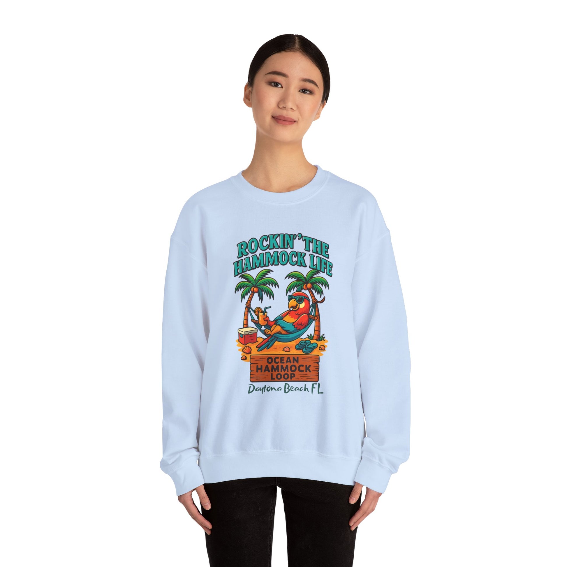Ocean hammock Loop  Crewneck Sweatshirt - Jimmy Buffet Style