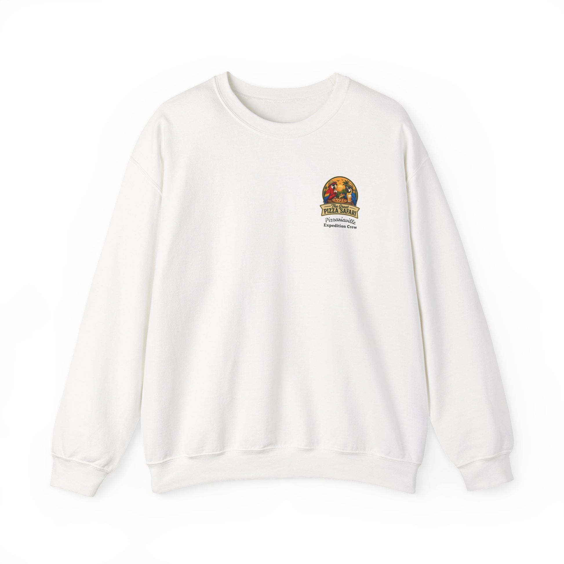 Pizza Safari Crewneck Sweatshirt — "The Great Pizza Safari" Graphic